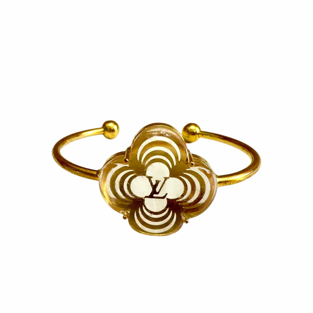 Louis Vuitton Gold Monogram Flower Ala Folie Bracelet Cuff